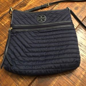 Tory Burch Quilted Nylon Crossbody - Navy - EUC!
